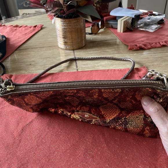 Elliott Lucca Sequined Snake Pattern Crossbody EUC - Picture 3 of 12